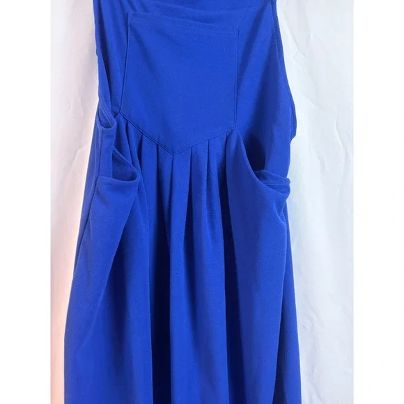 Halara Cloudful Air Textured Knit Overalls Royal Blue Pleated Harem Jogger L - Picture 6 of 8